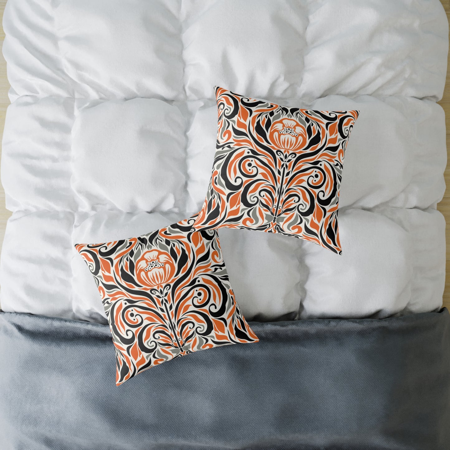 Fall Damask Square Pillow