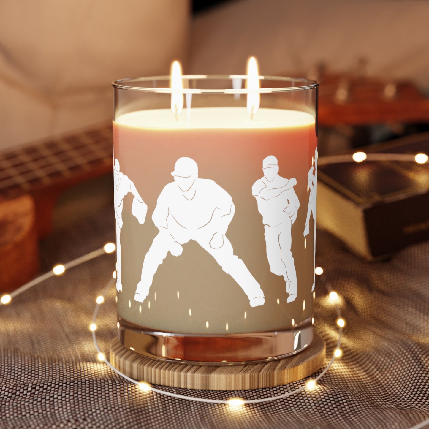 Baseball Silhouette Candle, White Tea & Fig, 11oz