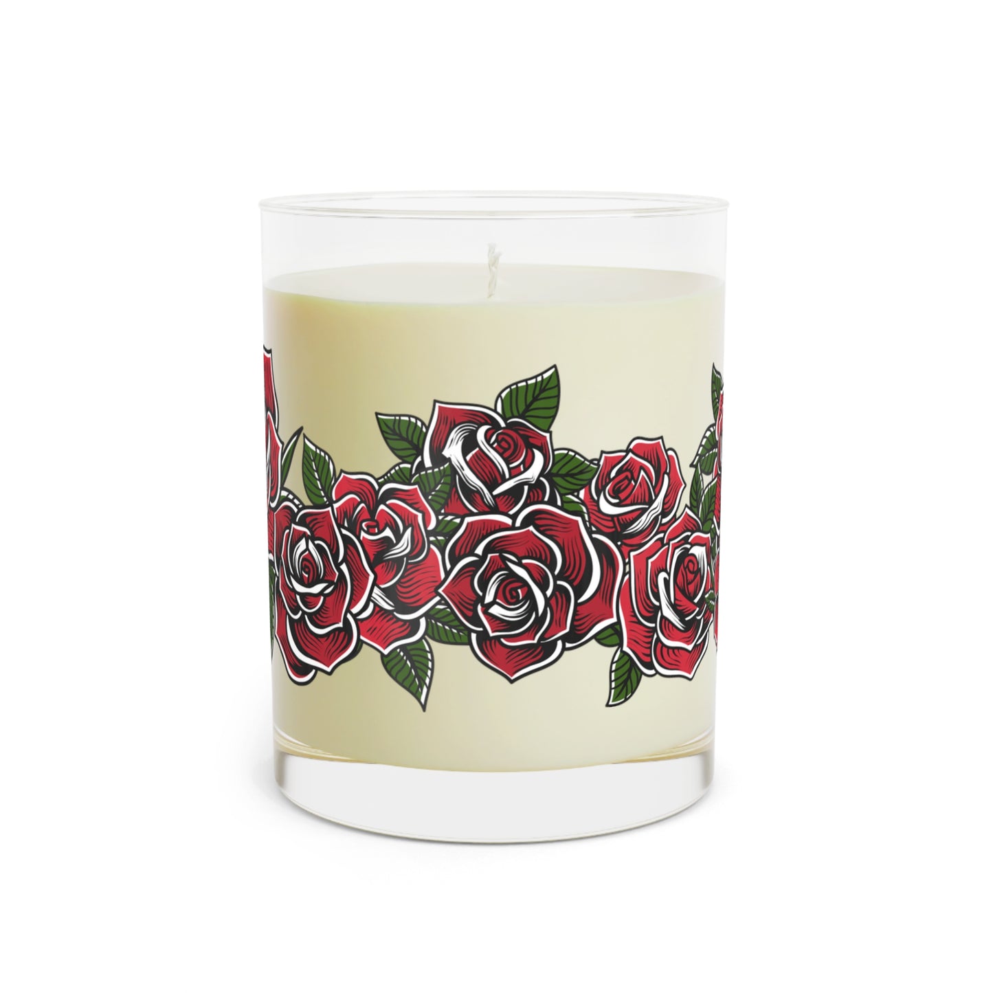 Tattoo Roses Scented Candle, White Tea & Fig, 11oz