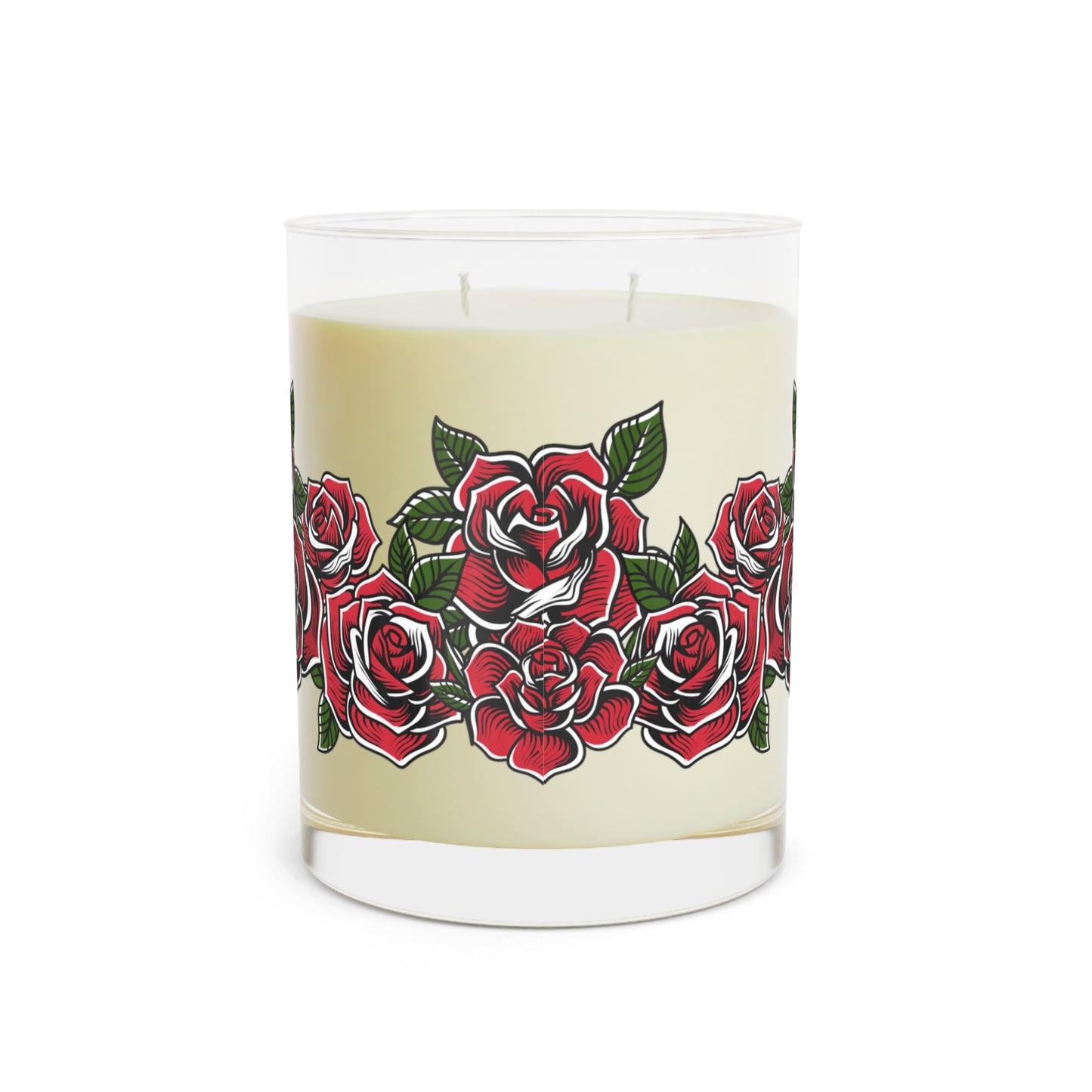 Tattoo Roses Scented Candle, White Tea & Fig, 11oz