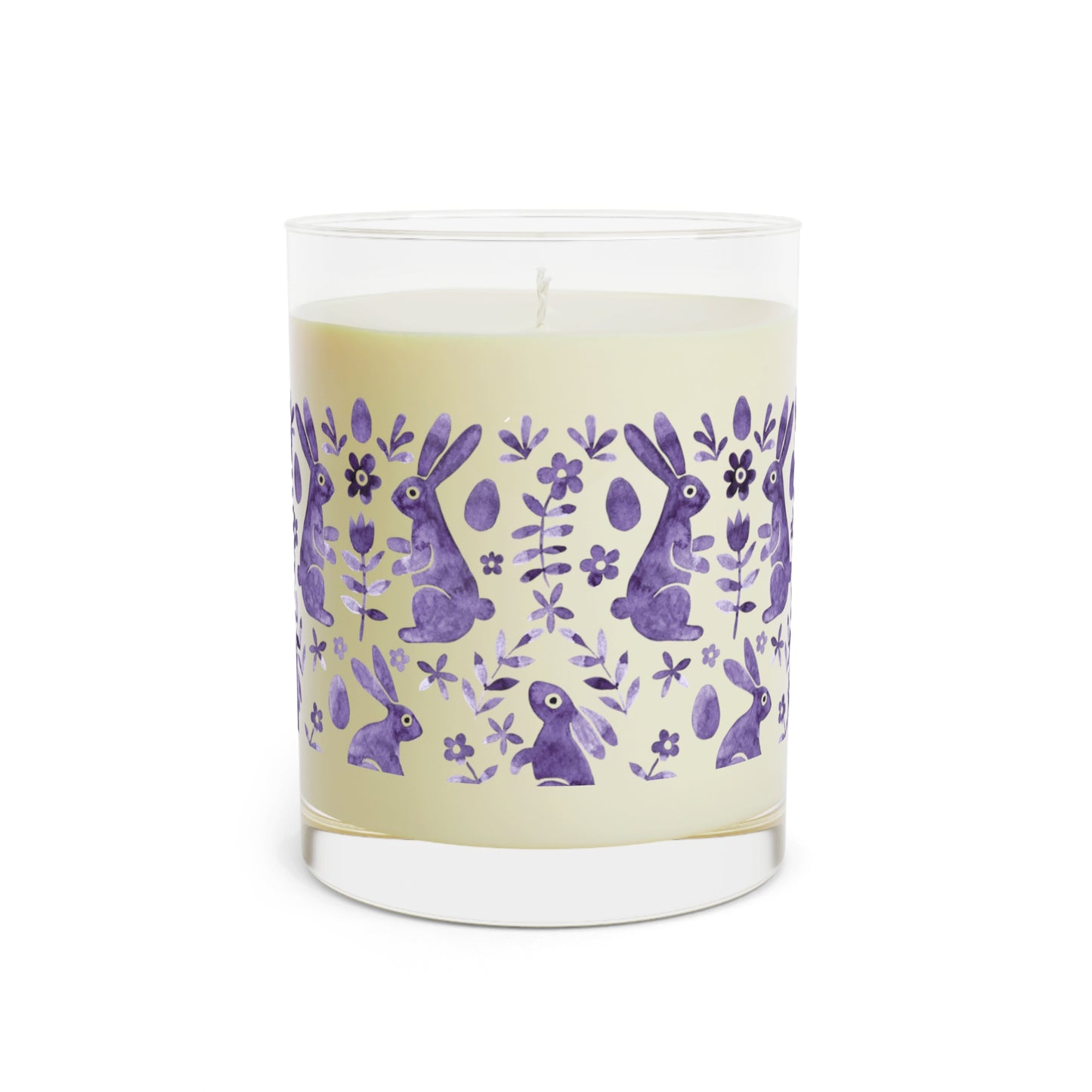 Easter Candle-Purple Toile. White Tea & Fig, 11oz