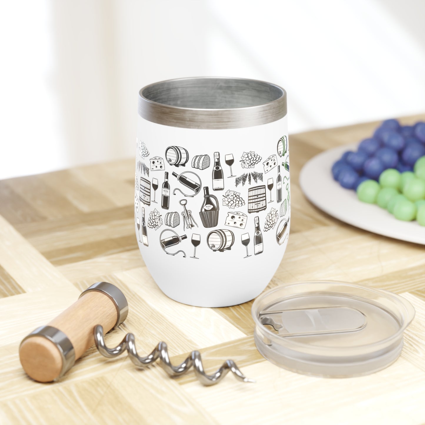 wine Themed Tumbler - Perfect for Wine Lovers, Outdoor Picnics, and Cozy Evenings, Also Great for Gifts, Travel, Entertaining