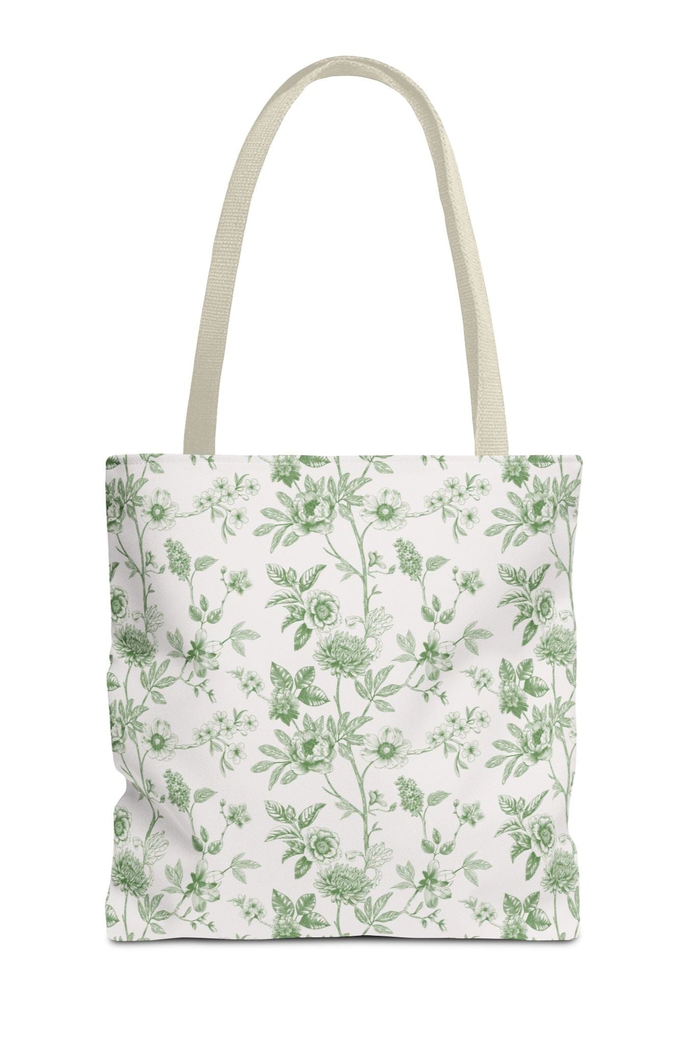 Green Floral Tote Bag