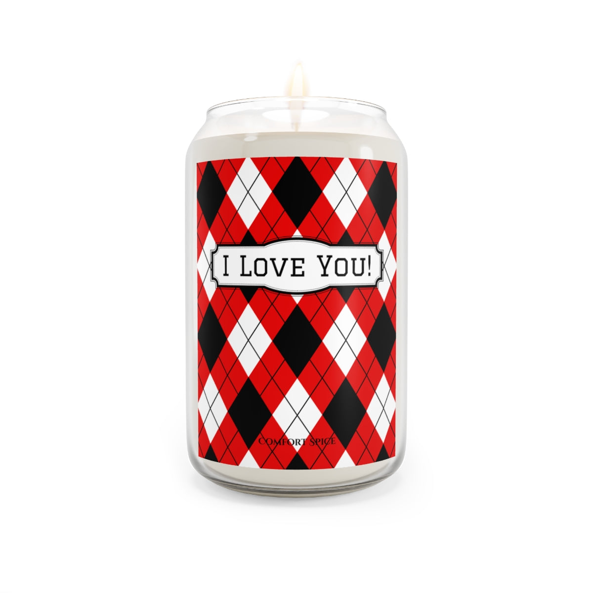 Red & Black Argyle Collection, Comfort Spice Scent, 13.75oz
