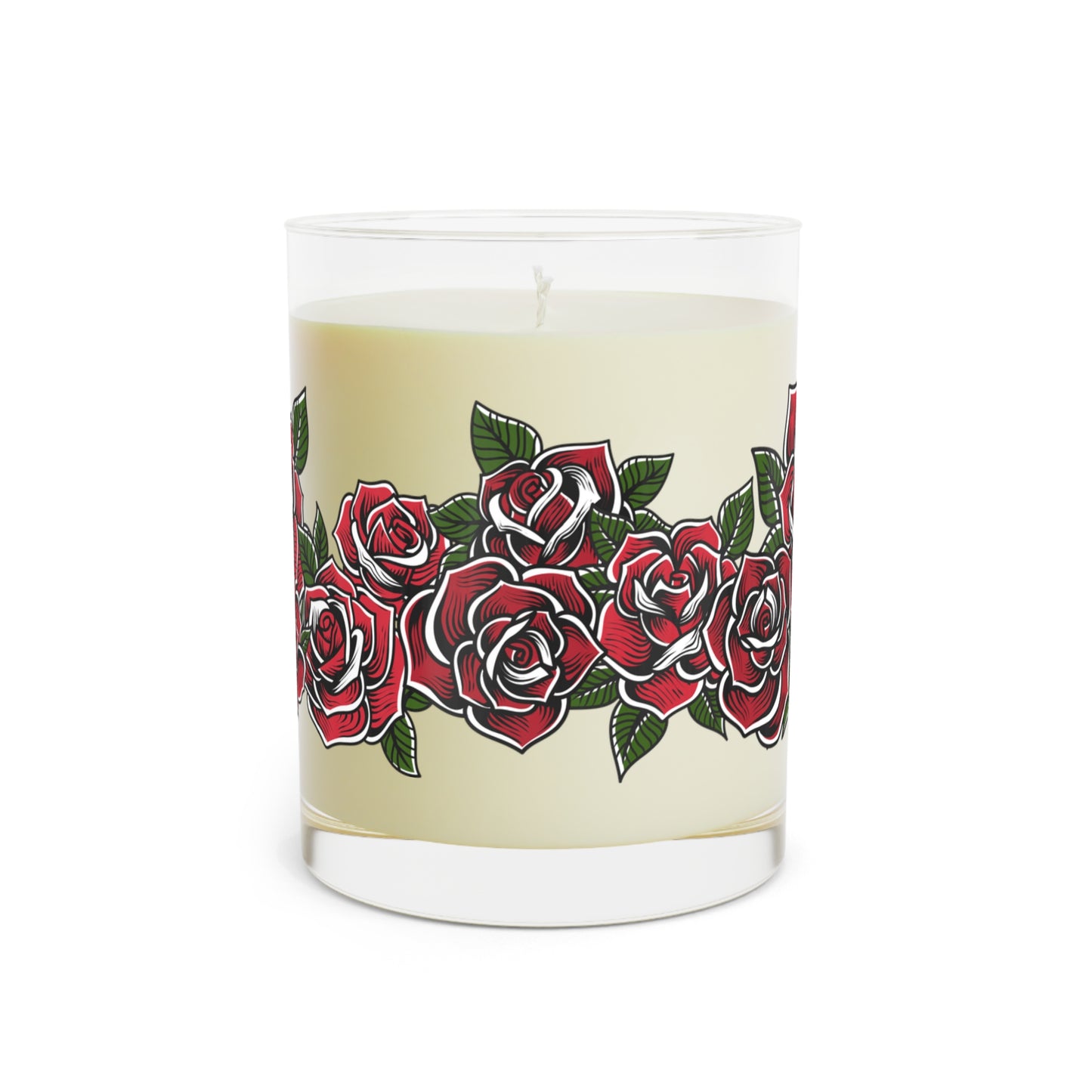 Tattoo Roses Scented Candle, White Tea & Fig, 11oz