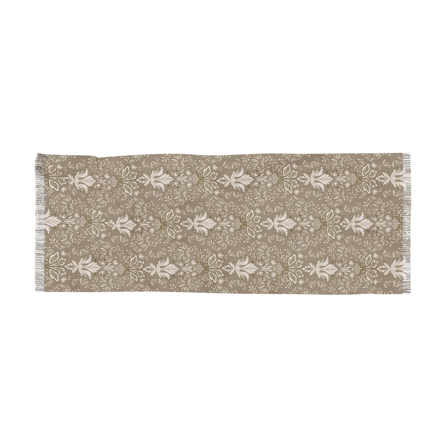 Elegant Print Light Scarf in Mocha