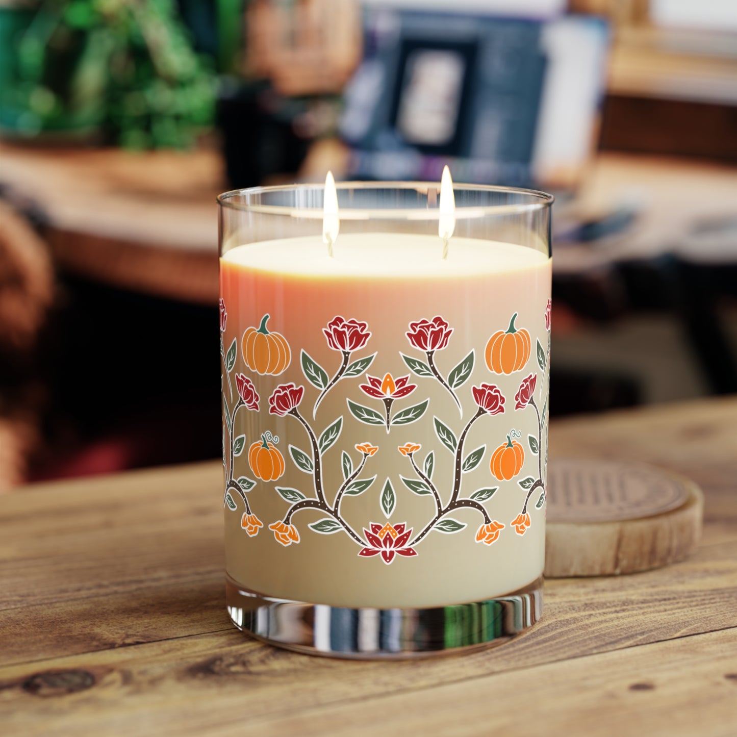 Pumpkin Floral Candle, 11oz