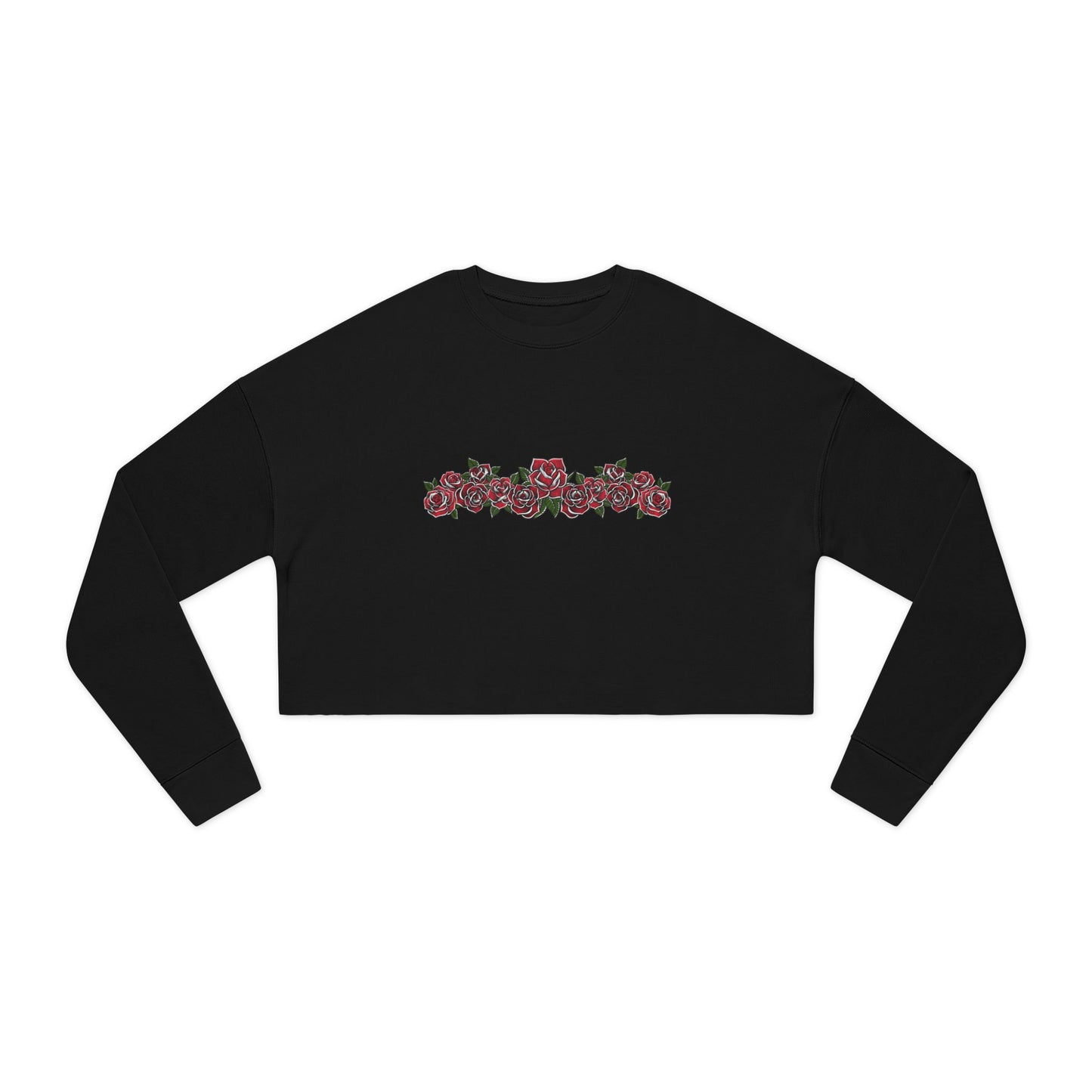 Tattoo Roses Cropped Sweatshirt