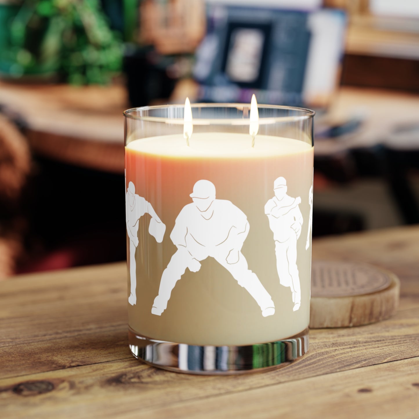 Baseball Silhouette Candle, White Tea & Fig, 11oz