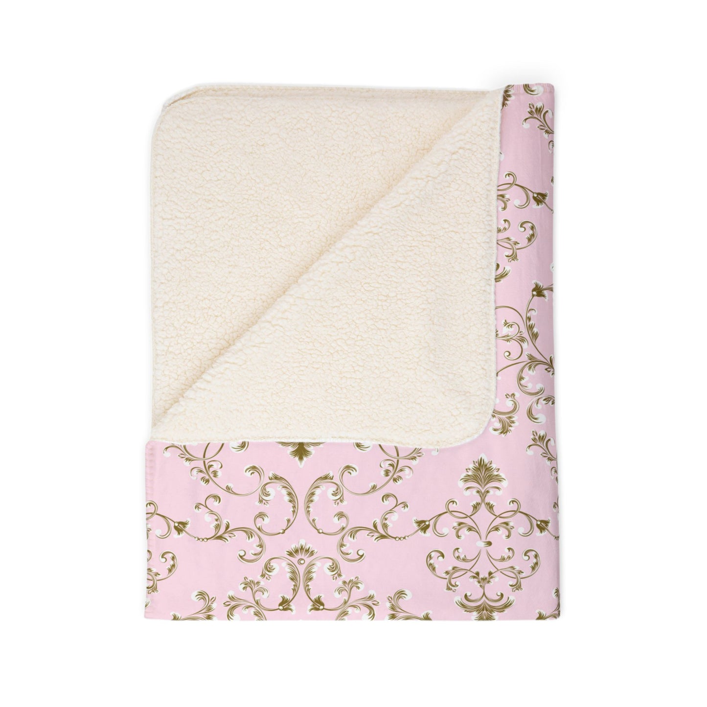 Gilded Pink Fleece Sherpa Blanket