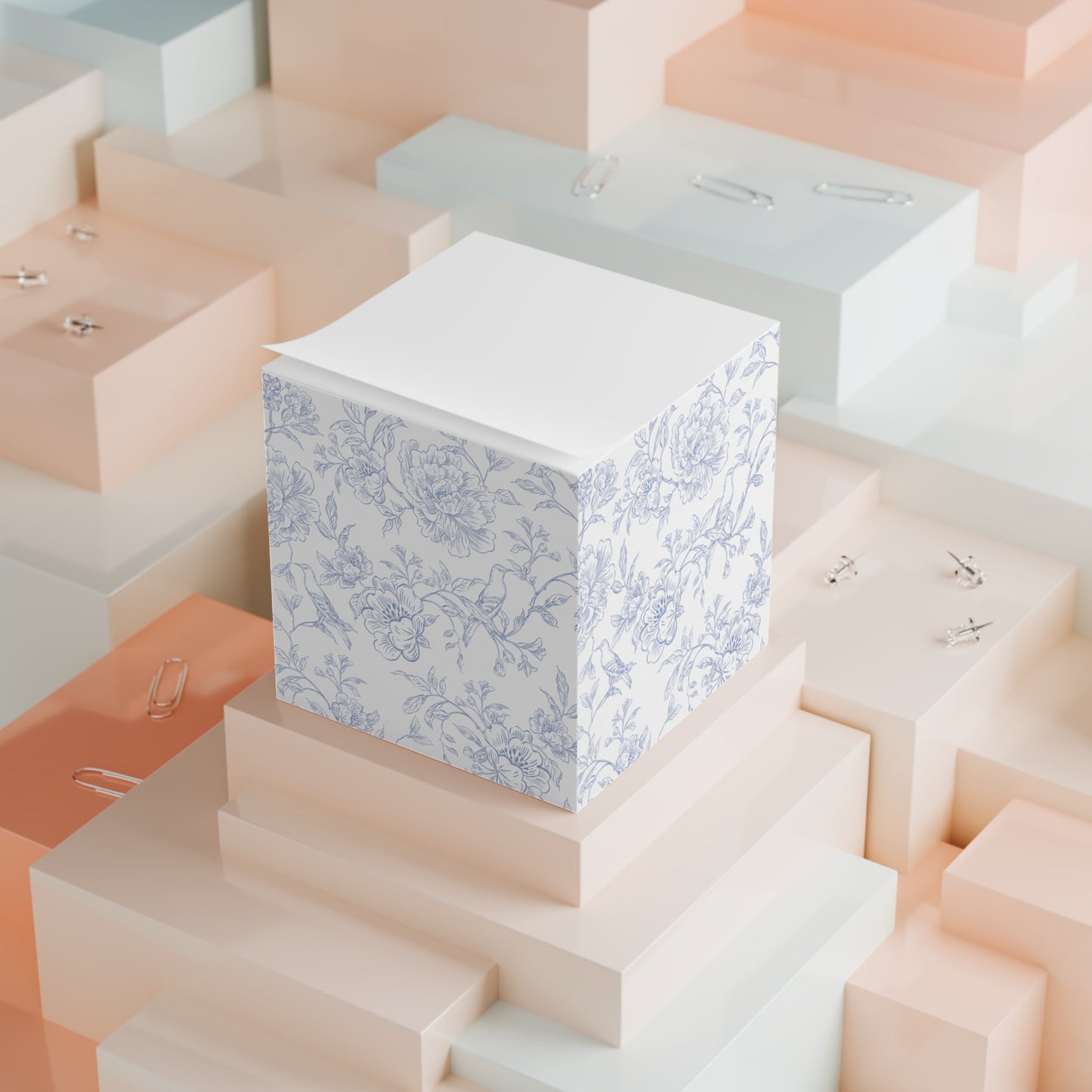 Sticky Note Cube, English Floral