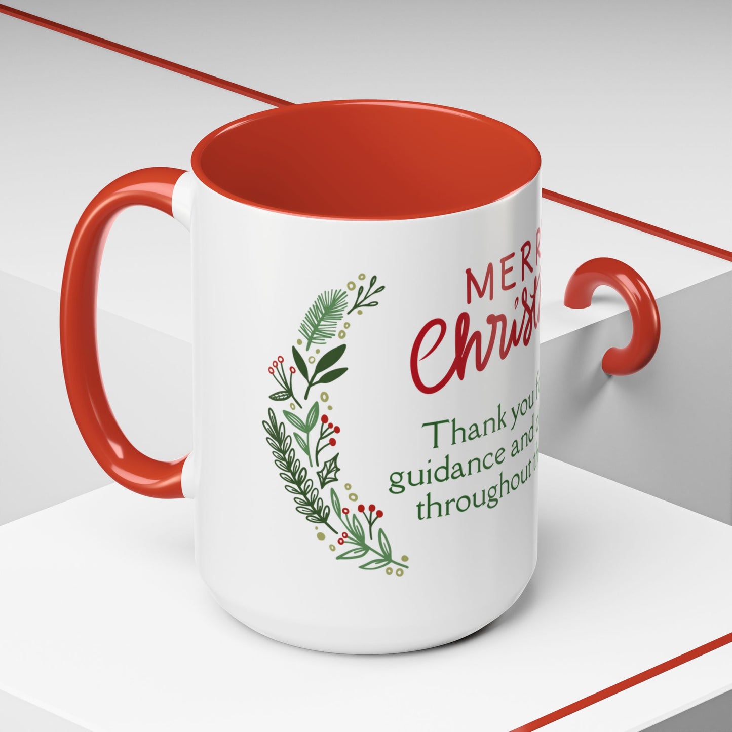 Festive Floral Coffee Mug, 15oz