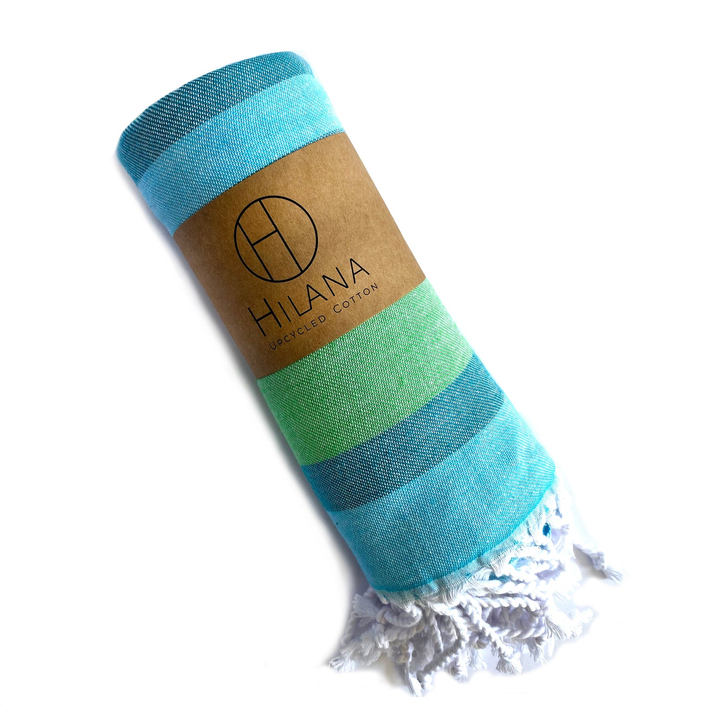Samara Striped Sustainable Turkish Towel Green-1