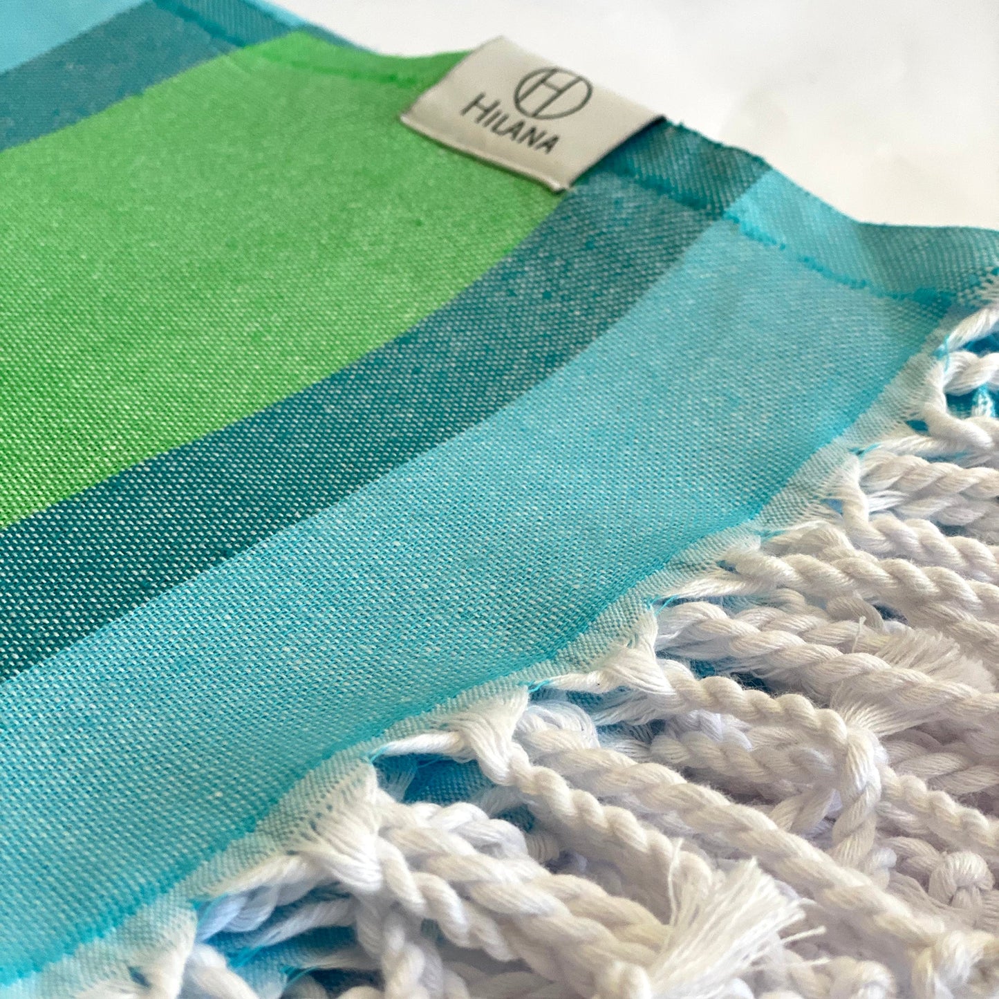 Samara Striped Sustainable Turkish Towel Green-2