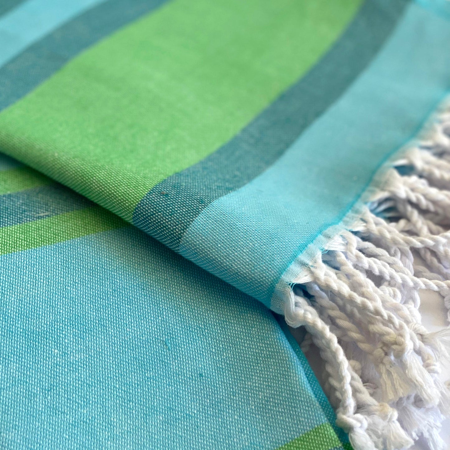 Samara Striped Sustainable Turkish Towel Green-3