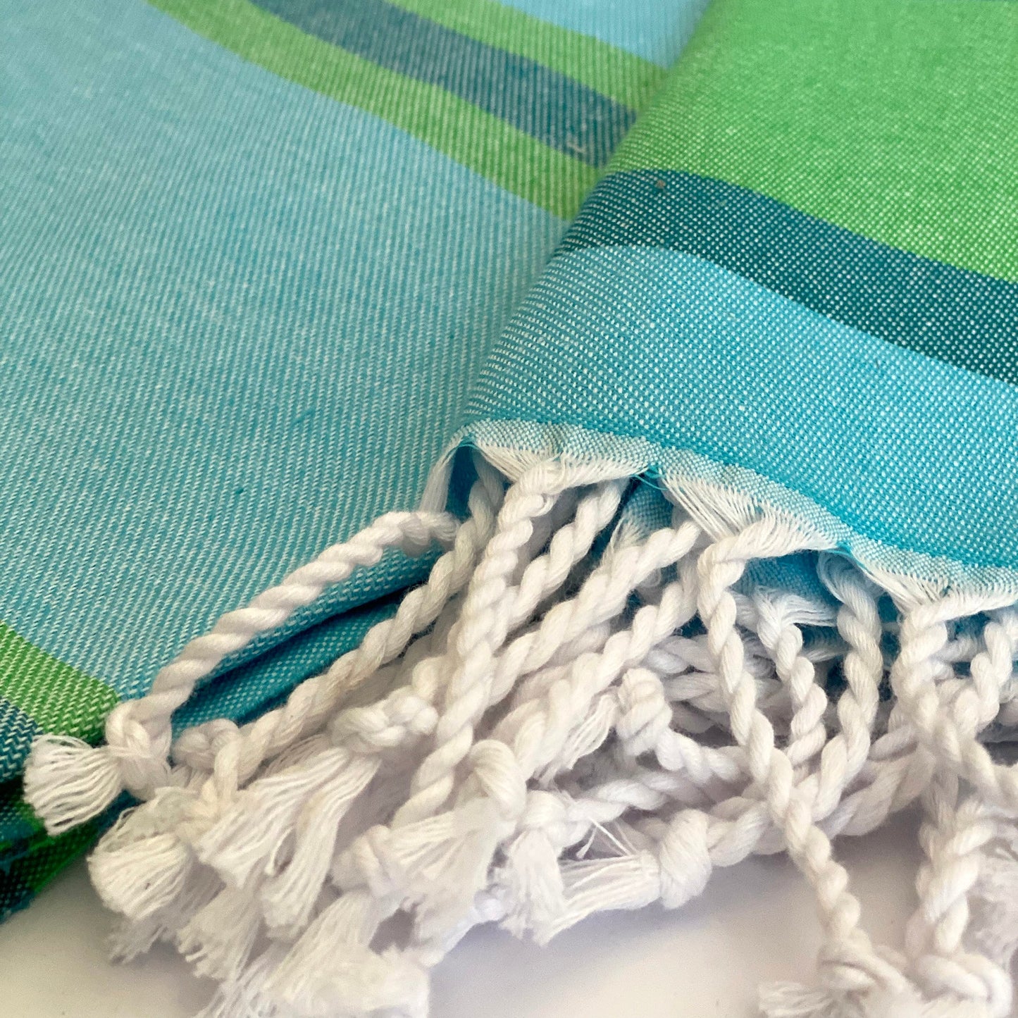 Samara Striped Sustainable Turkish Towel Green-4