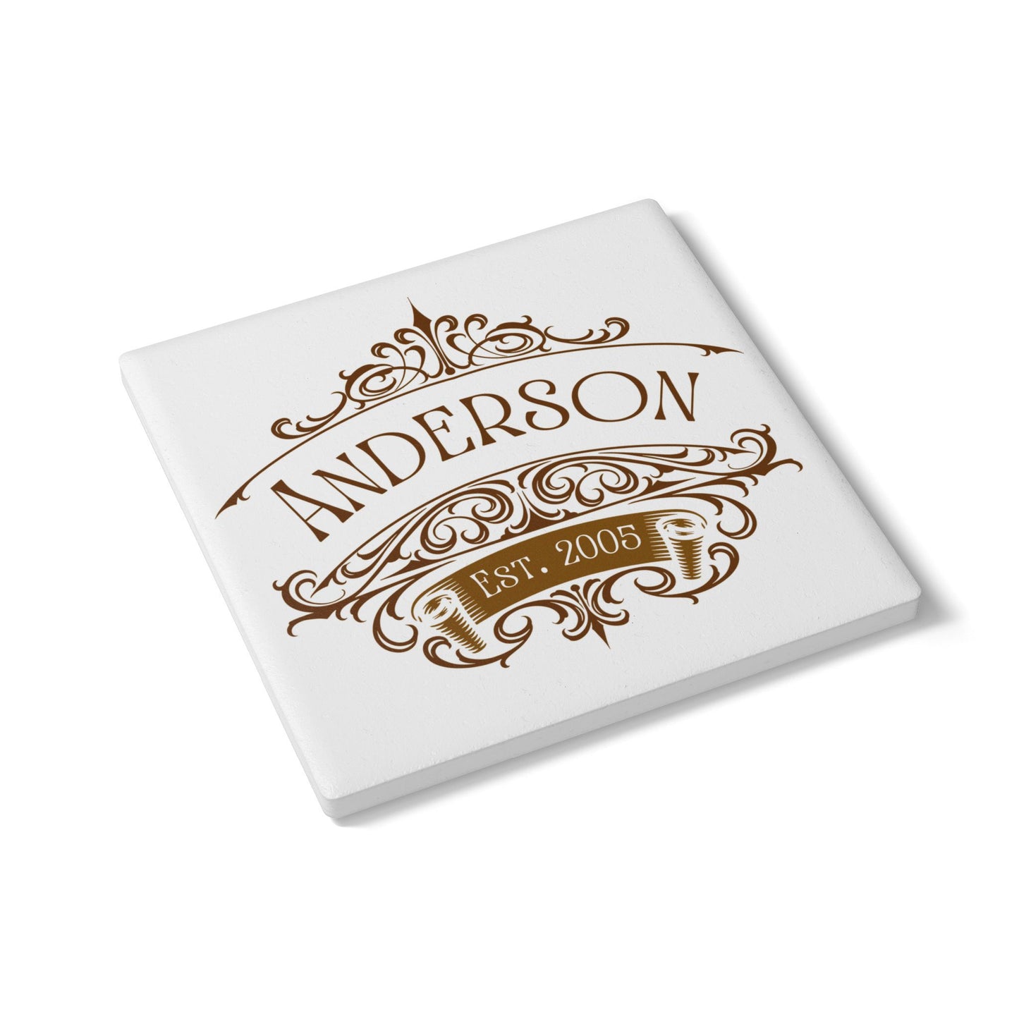 Custom Family Name Ceramic Coaster