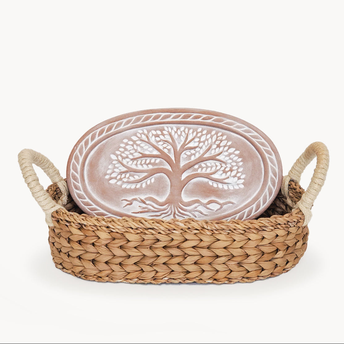 Bread Warmer & Basket - Tree of Life Oval-2
