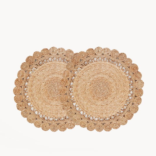 Jute Flower Placemat (Set of 2)-0