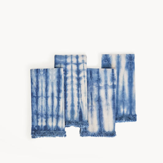 Tie Dye Cotton Napkin - Indigo Blue (Set of 4)-0