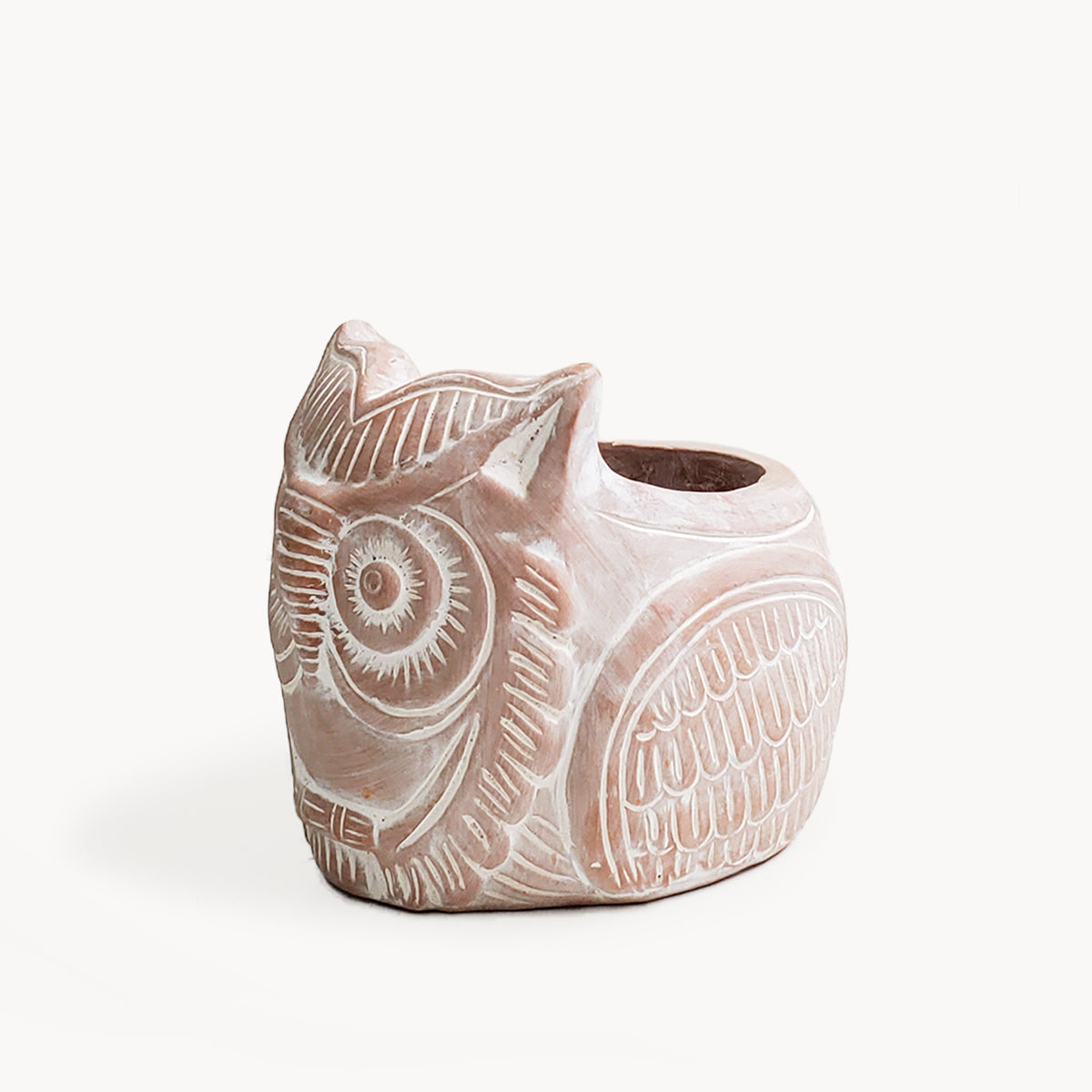 Terracotta Pot - Horned Owl-0