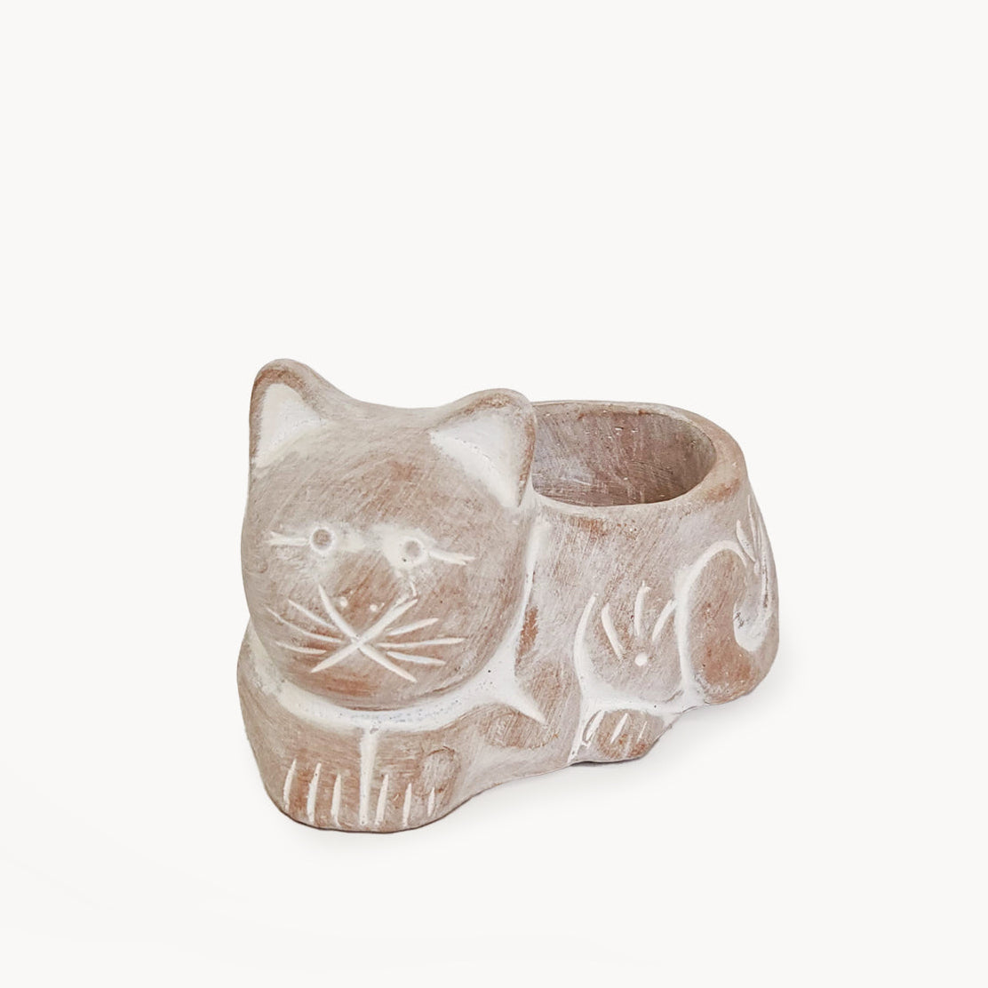 Terracotta Tea Light Candle Holder - Cat-0