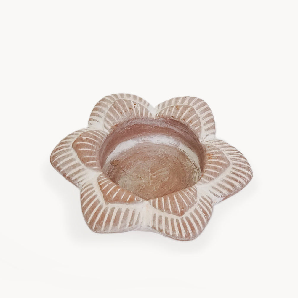 Terracotta Tea Light Candle Holder - Flower-0