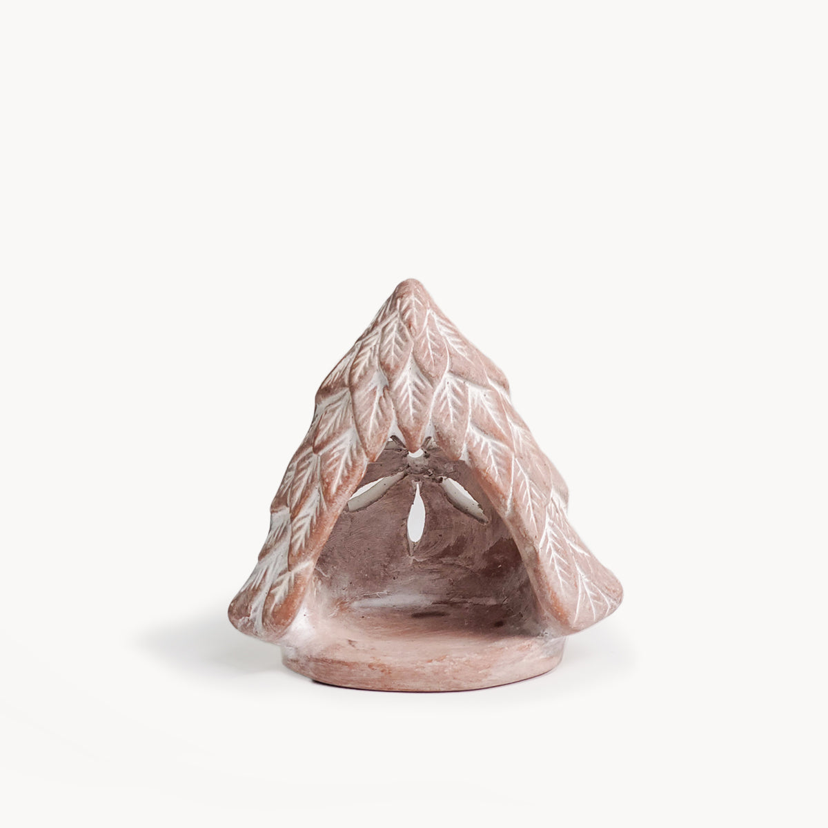 Terracotta Tea Light Candle Holder - Tree-0
