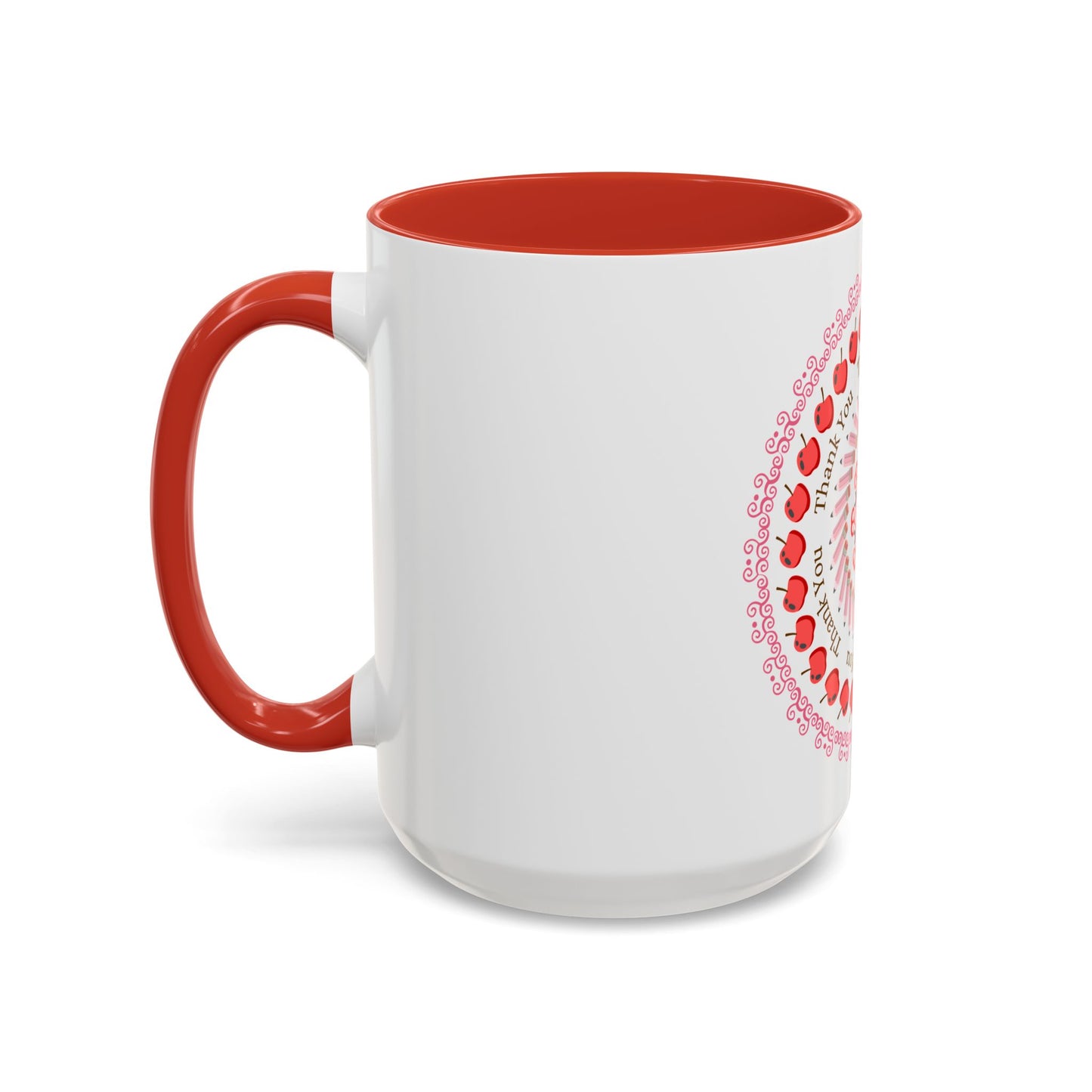 Thank You Red Apple Mandala Coffee Mug, 15oz