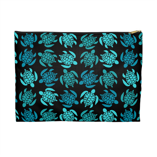 Teal Turtle Time Accessory Pouch