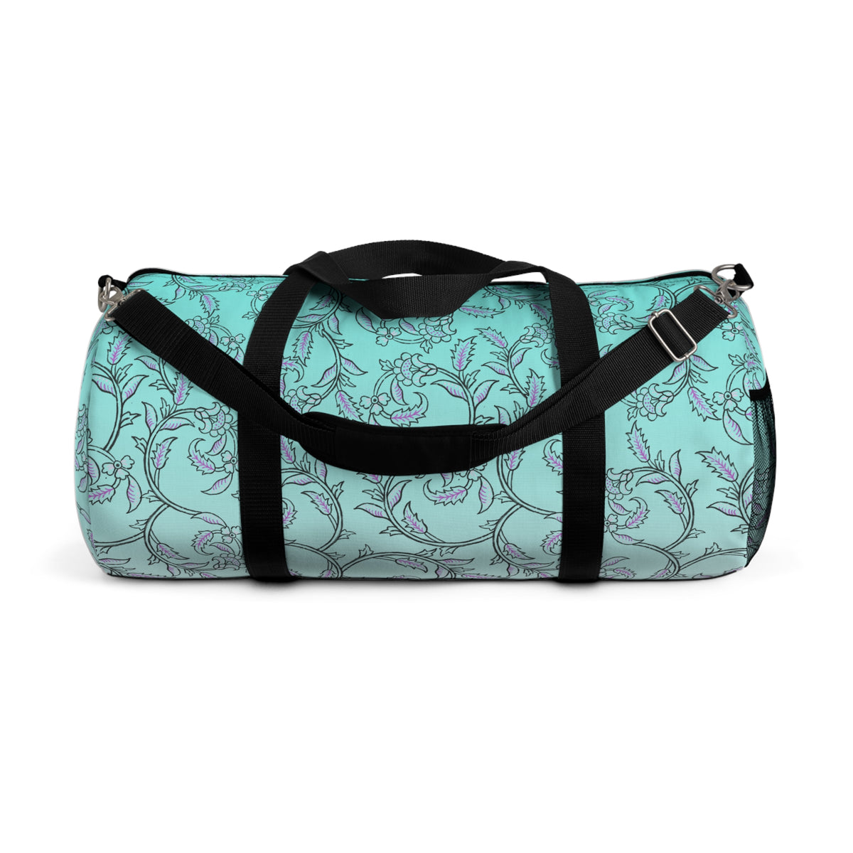Blue Floral Vine Duffel Bag