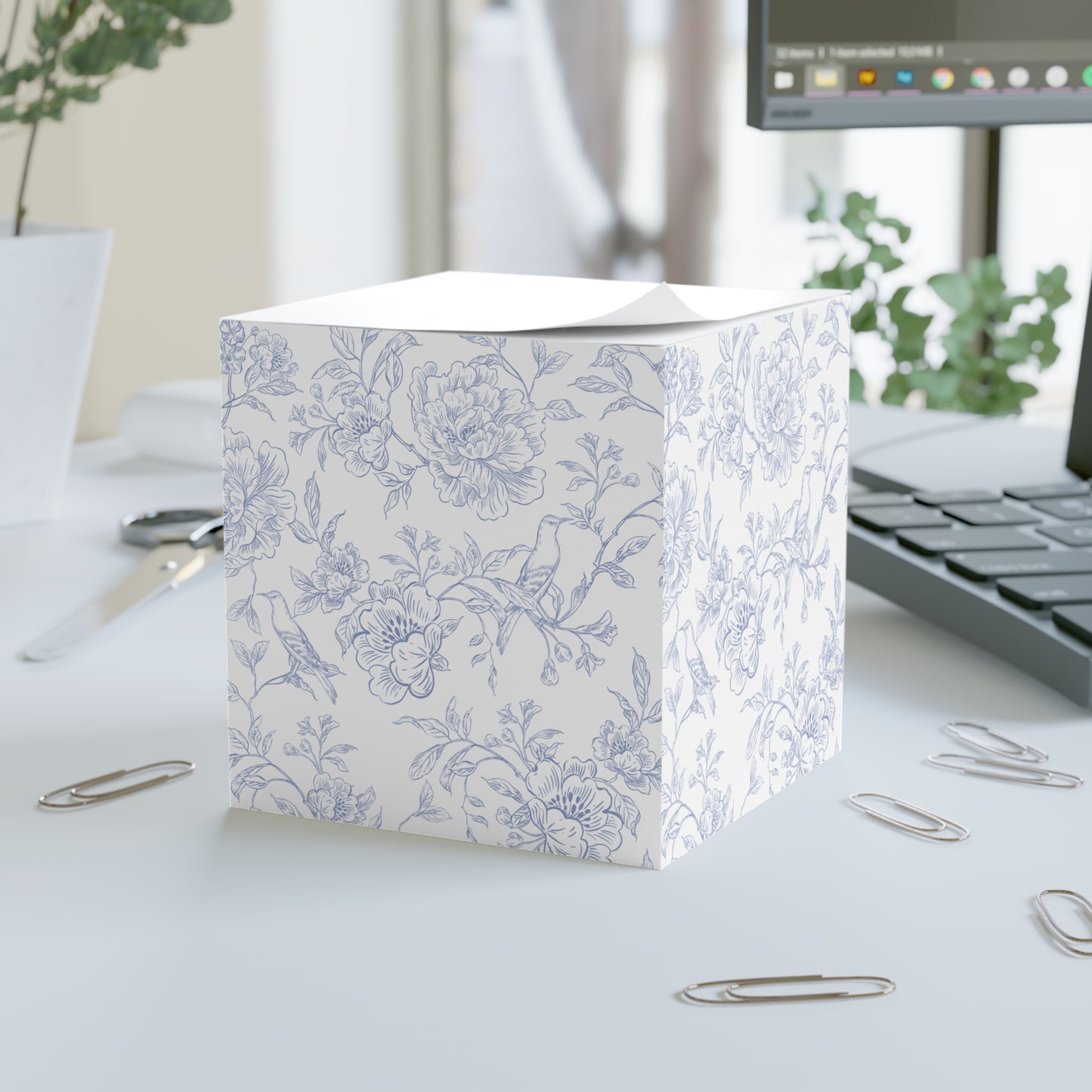 Sticky Note Cube, English Floral