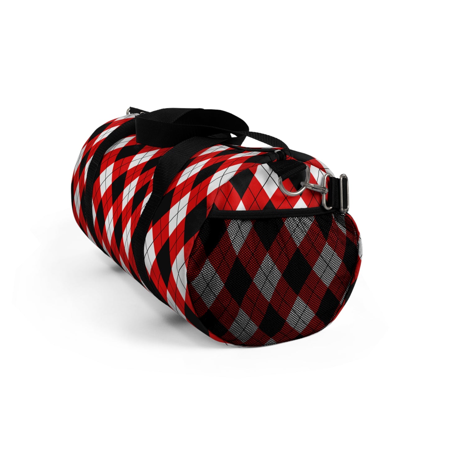 Red & Black Argyle Duffel Bags