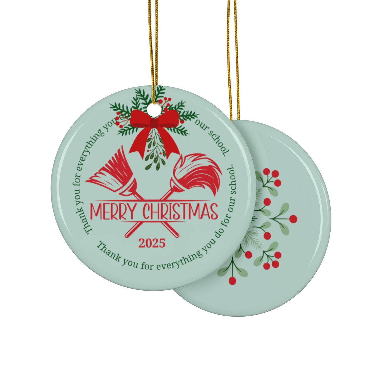 School Custodian Ceramic Ornament