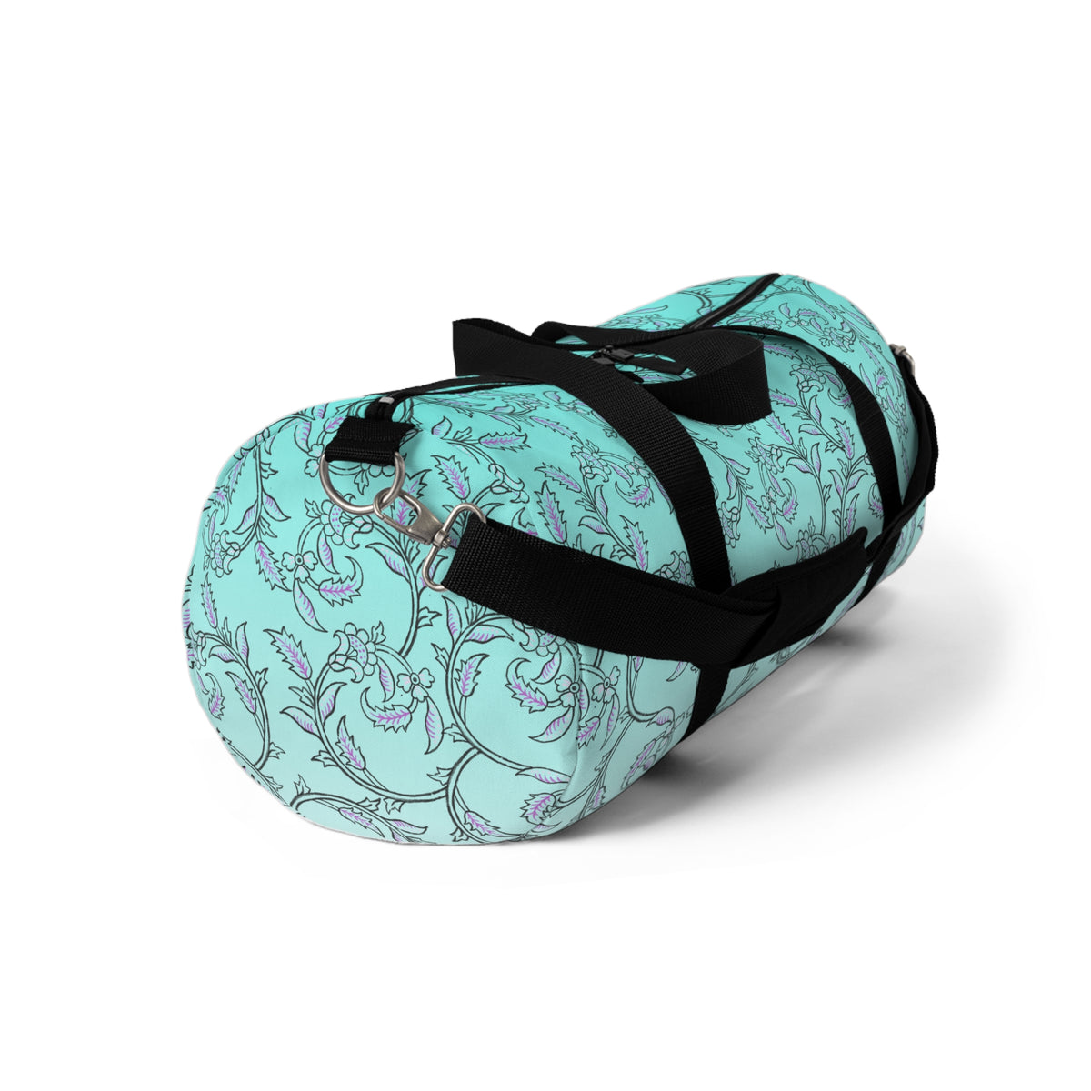 Blue Floral Vine Duffel Bag