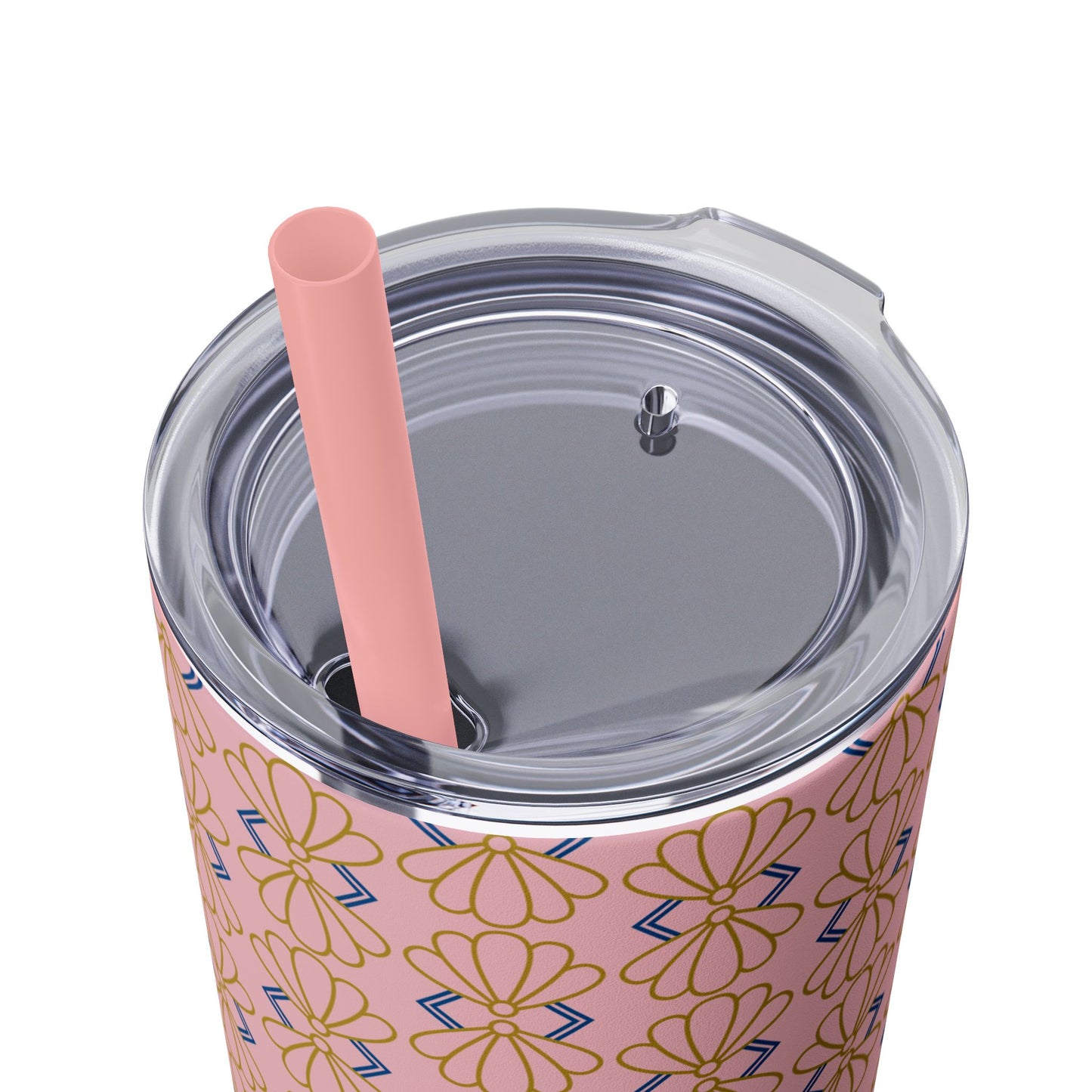 Royal Pink Skinny Tumbler with Straw 20oz