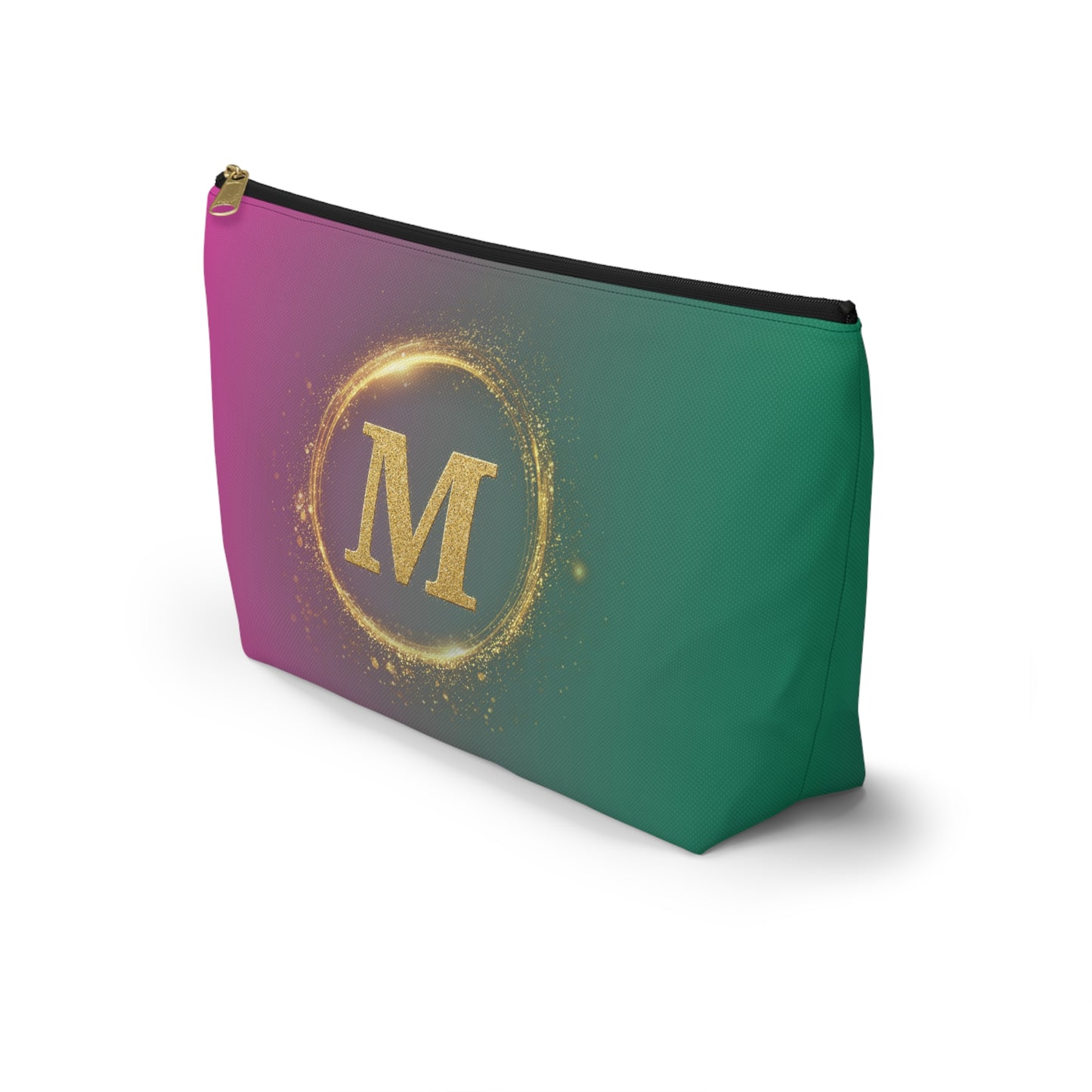 Pink & Green Ombre Monogram Makeup Bags