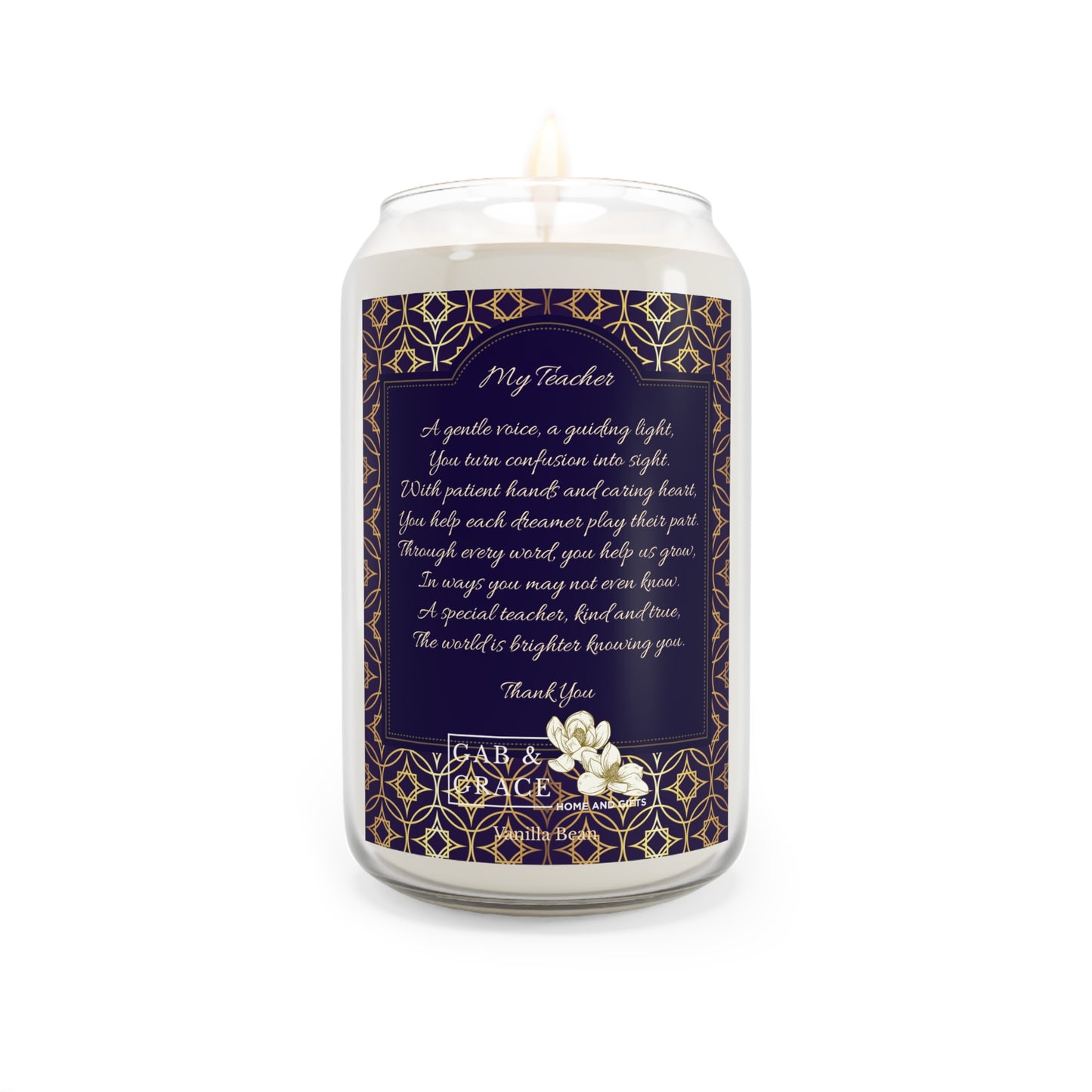 Thank You Teacher Candle, Vanilla Bean, 13.75oz