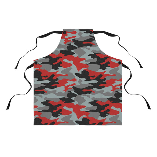 Red and Black Camouflage Apron