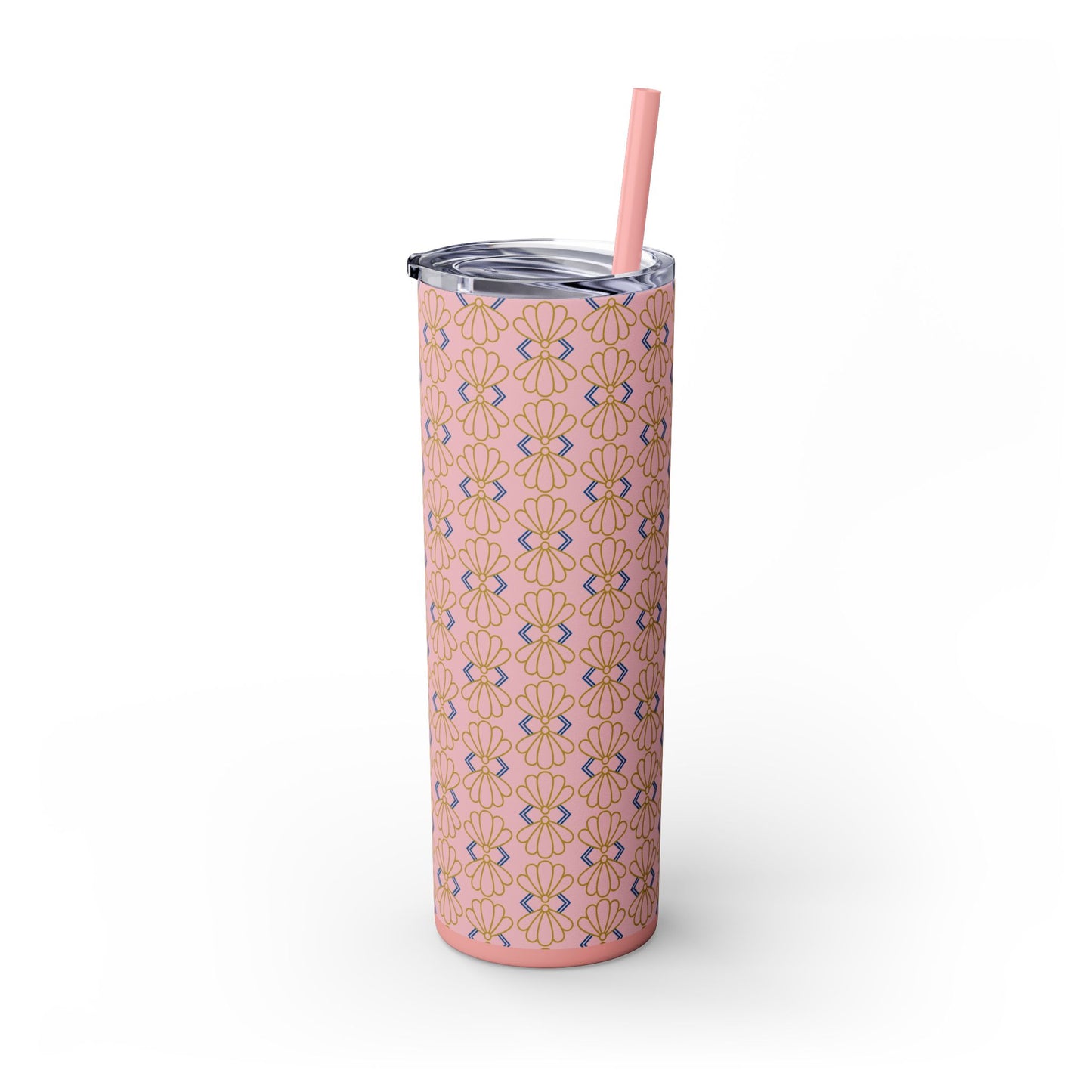 Royal Pink Skinny Tumbler with Straw 20oz