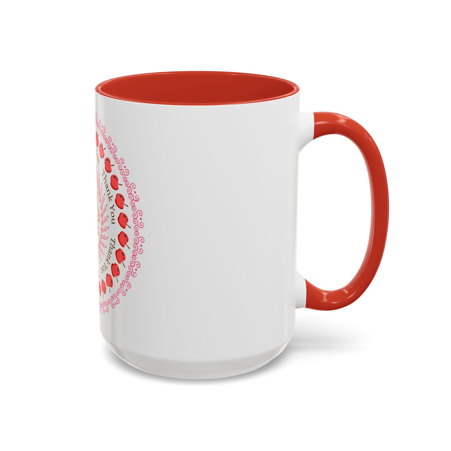 Thank You Red Apple Mandala Coffee Mug, 15oz