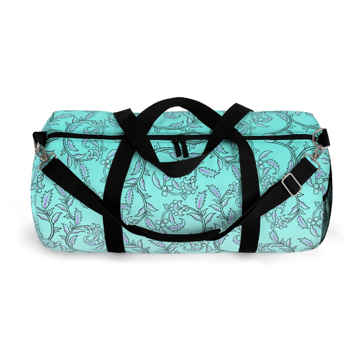 Blue Floral Vine Duffel Bag