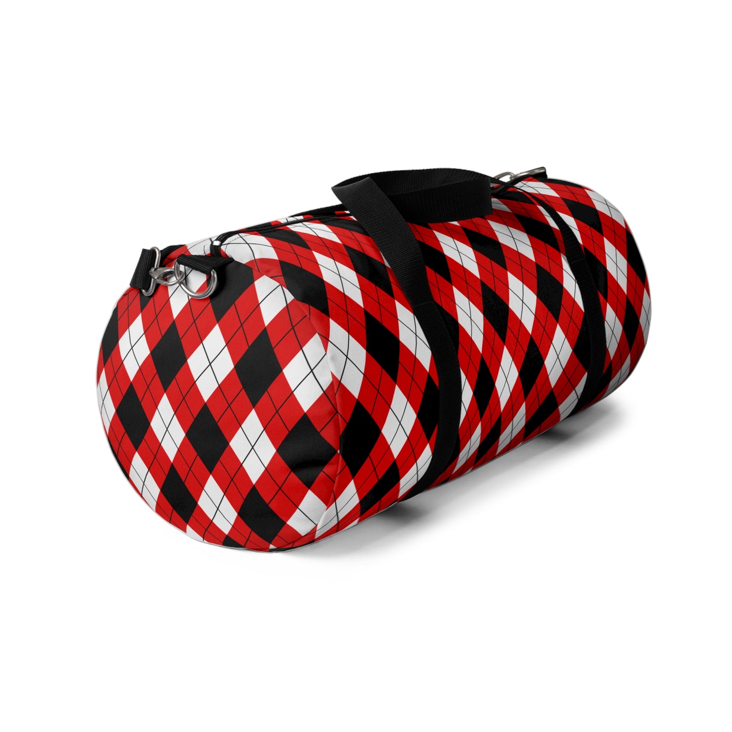 Red & Black Argyle Duffel Bags