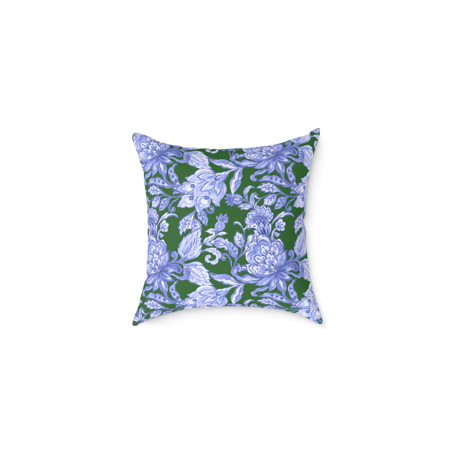 Blue Floral Decorative Pillow