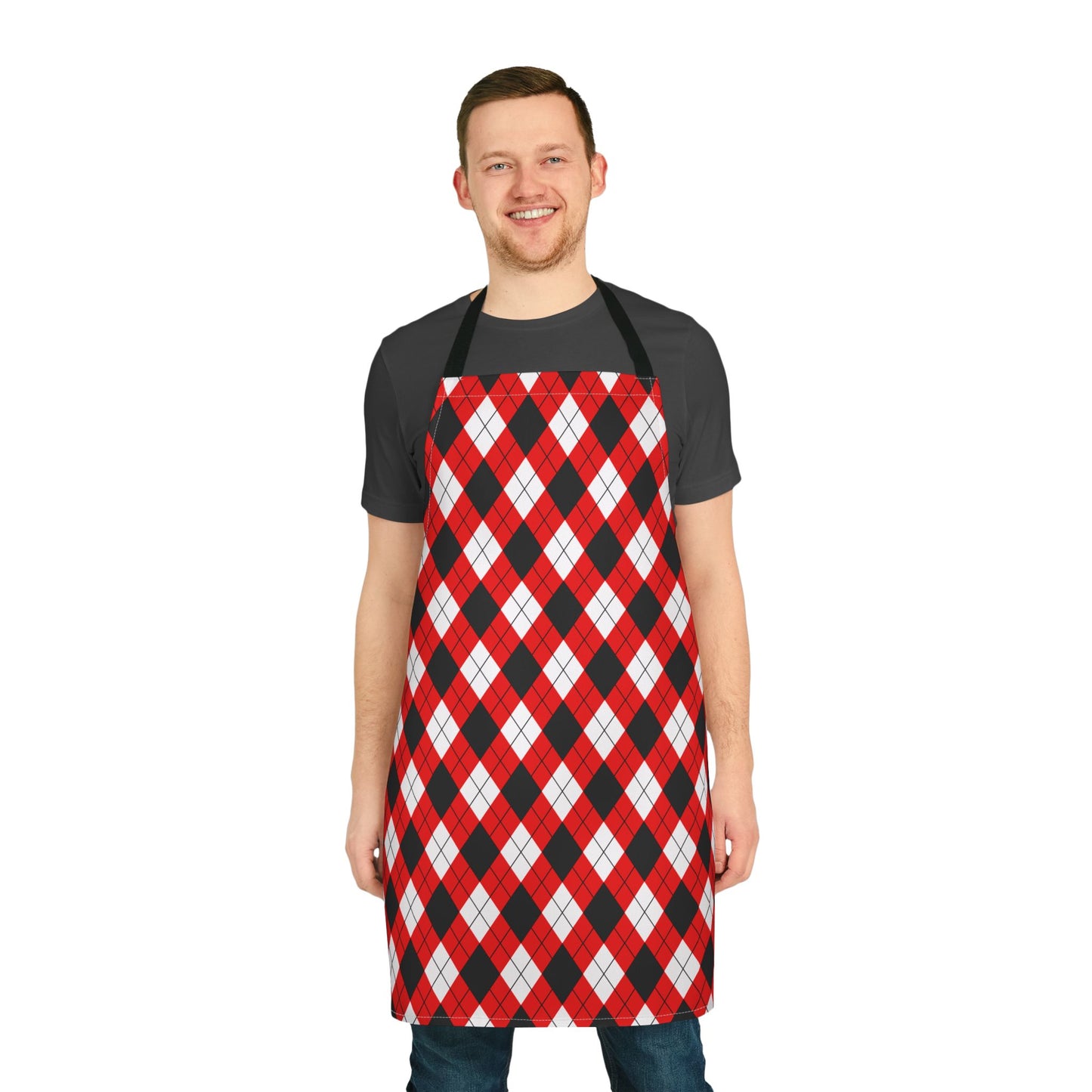 Red & Black Argyle Apron