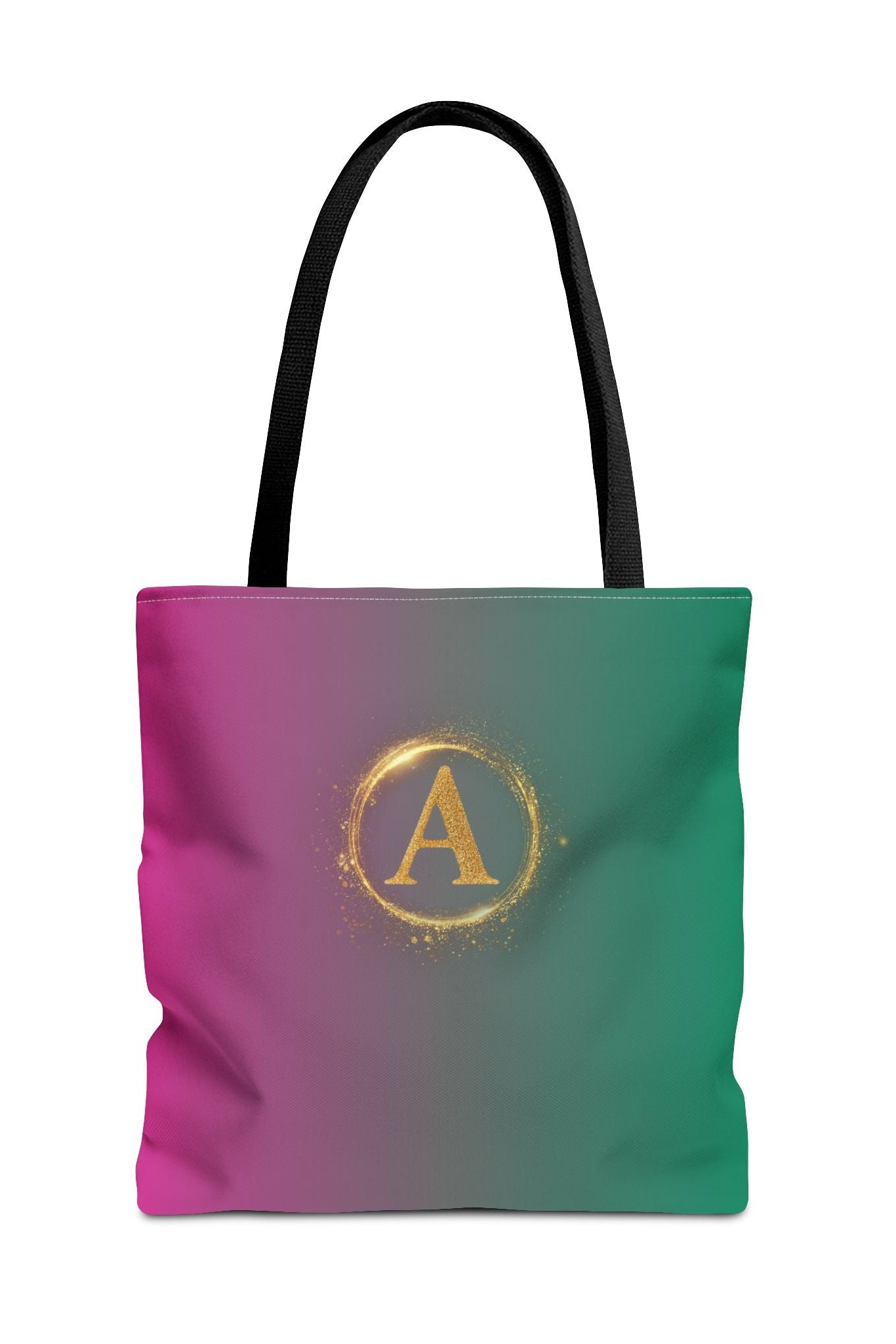 Pink & Green Ombre Monogram Tote Bag