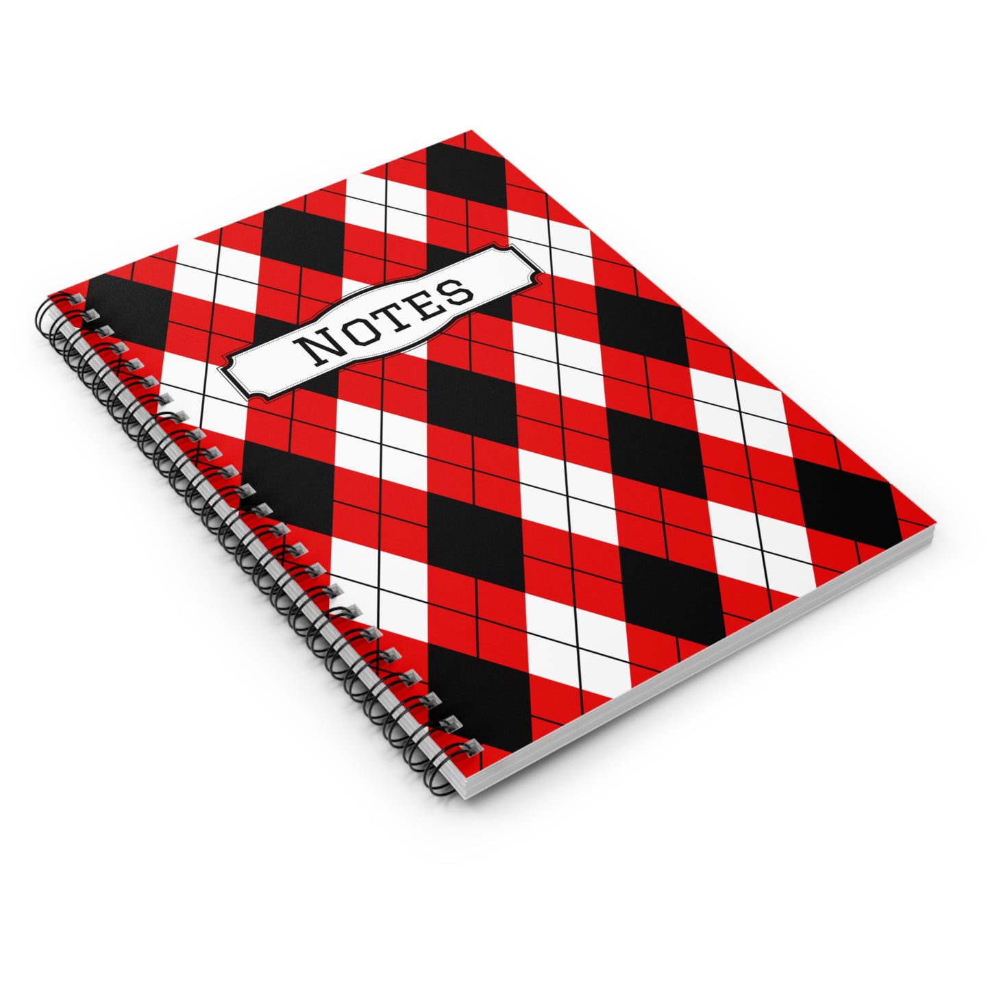 Argyle Red & Black Spiral Notebooks