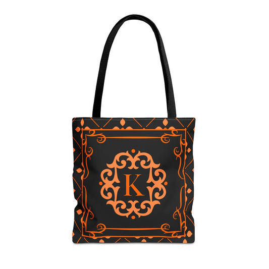 Monogram Halloween Motif Tote Bag 16x16