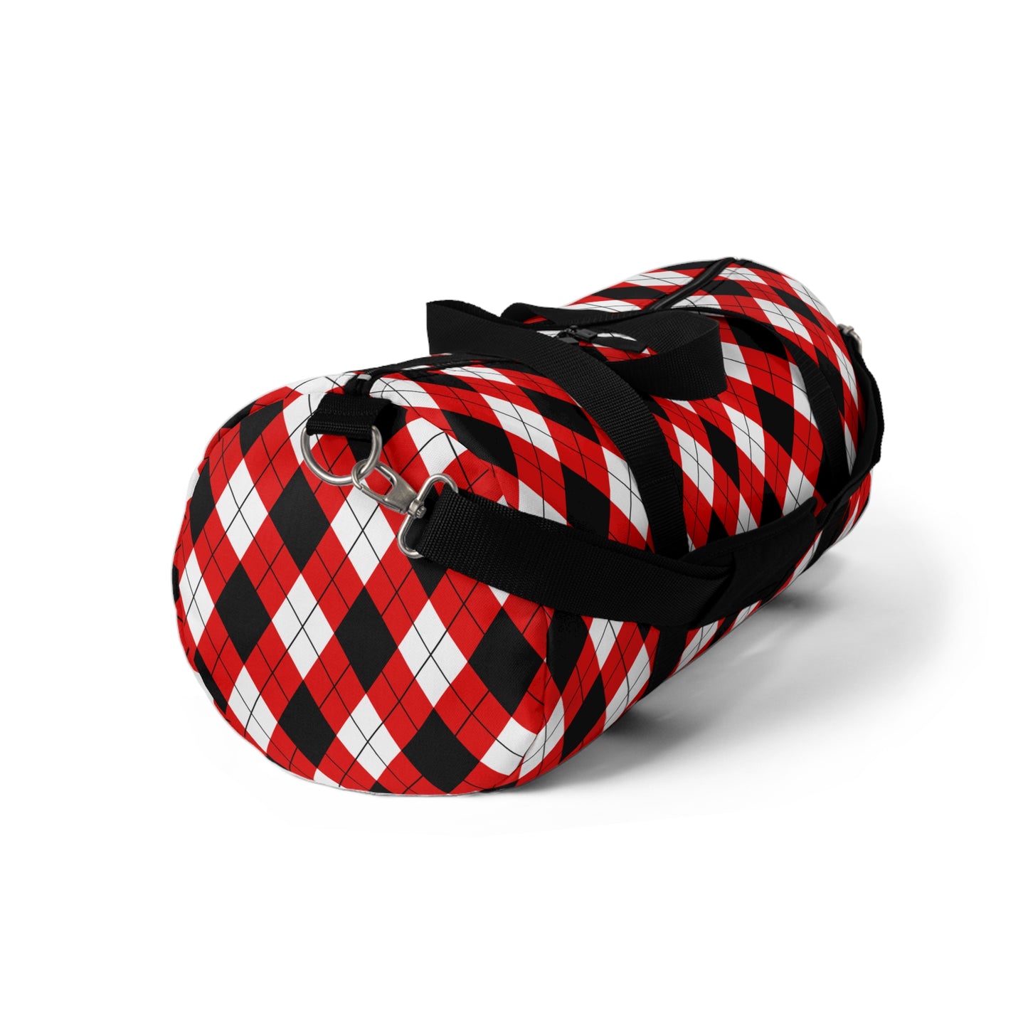 Red & Black Argyle Duffel Bags