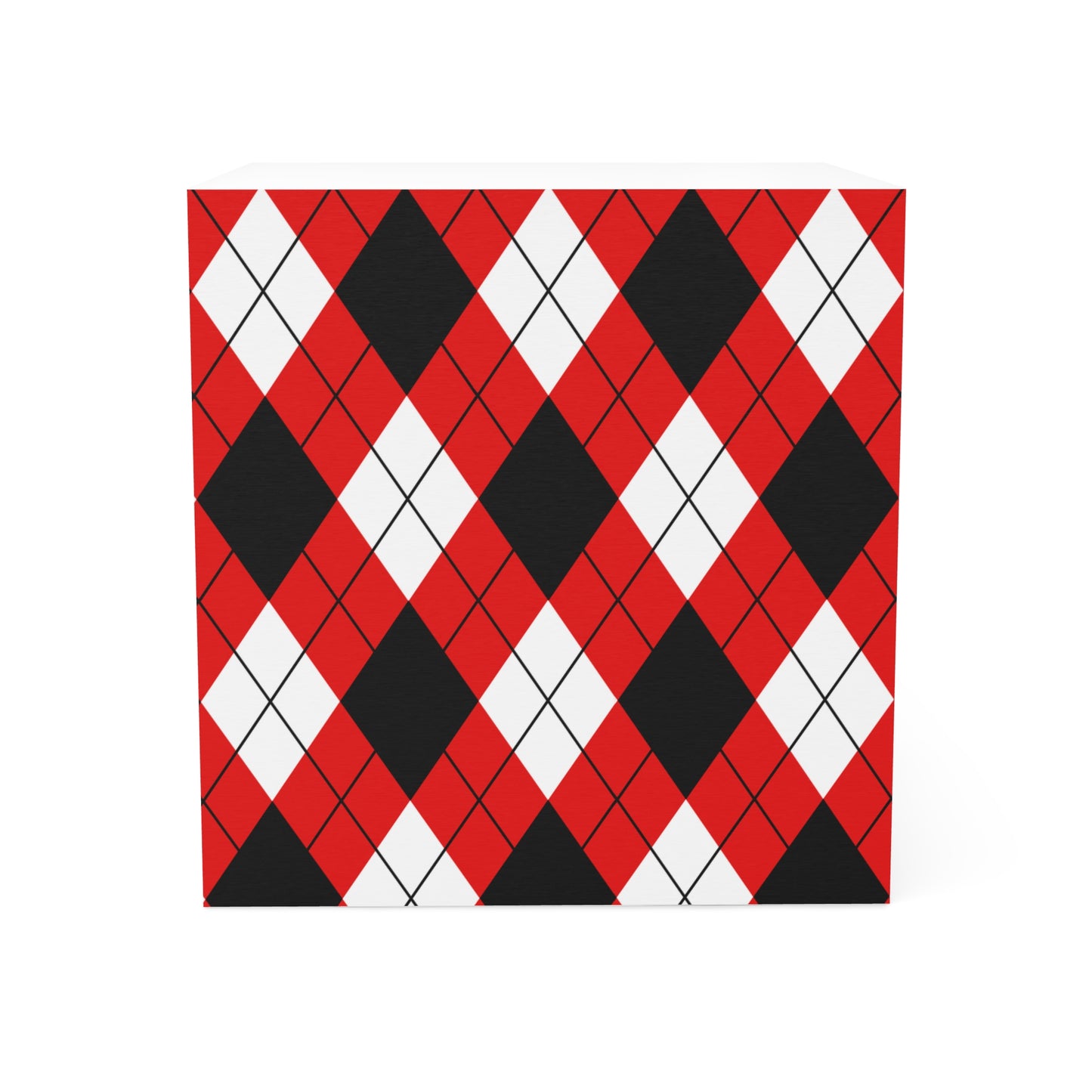 Sticky Note Cube, Red & Black Argyle Collection